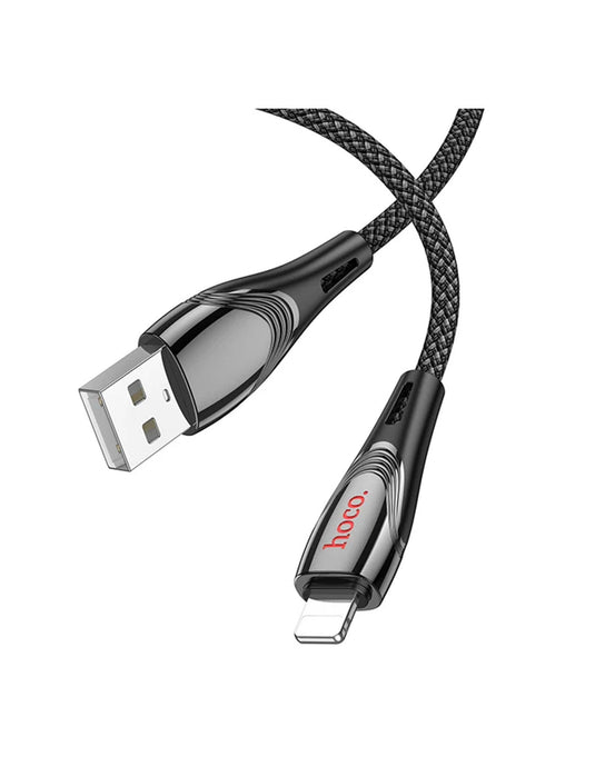 Hoco Nylon Braided Metallic USB Cable - Lightning (U133)
