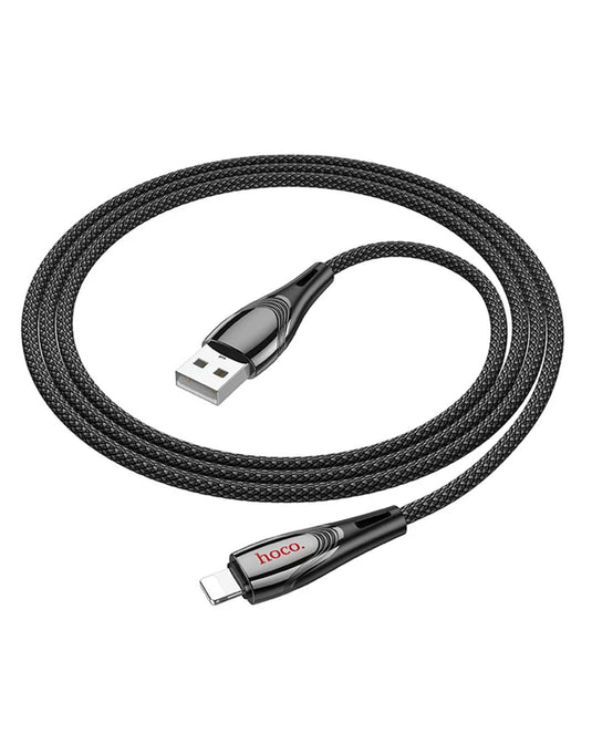 Hoco Nylon Braided Metallic USB Cable - Lightning (U133)