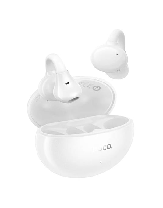 Hoco Open-Ear TWS Clip-On Earbuds with 6 Hours, Hoco Music App (EA8) - White
