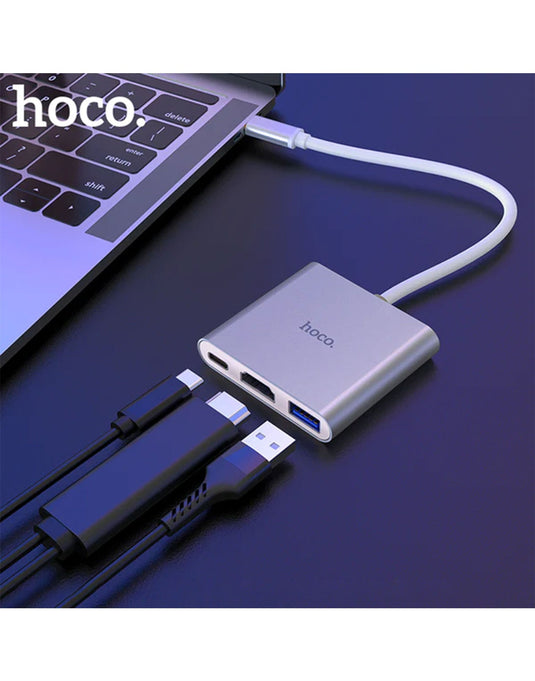 Hoco Type-C Hub to USB3.0 & HDMI & PD (HB14)