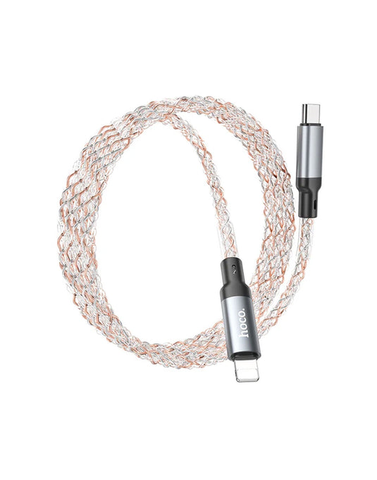 Hoco U112 Lightning to Type C  Colorful LED USB Cable