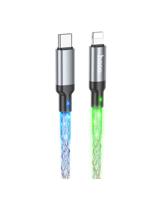 Hoco U112 Lightning to Type C  Colorful LED USB Cable