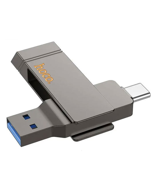 Hoco USB-A & USB-C High Speed 128GB Flash Drive (UD15) - Grey