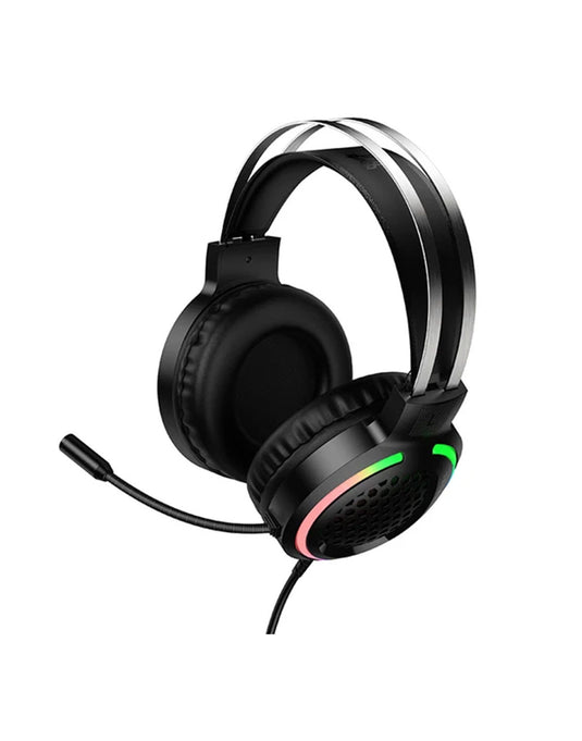 Hoco Wired Gaming Headset LED Light & Microphone (W117) - Black (Brand New)