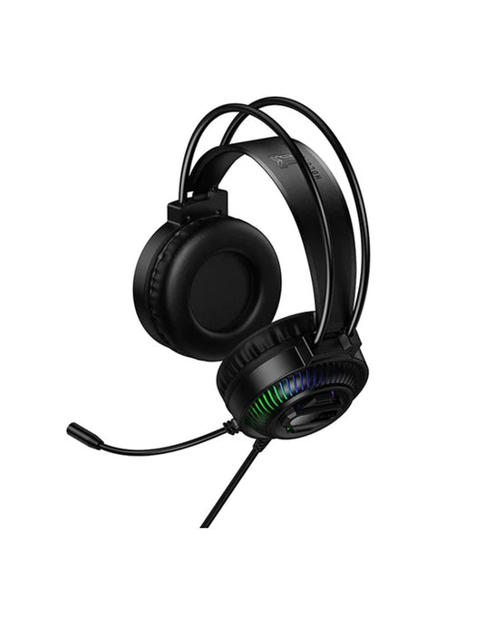 Hoco Wired Gaming Headset With LED Light & Microphone (W118) - Black