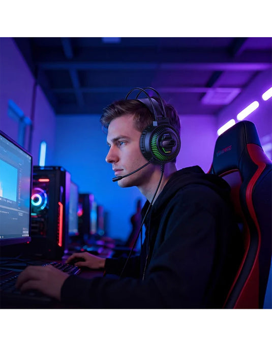 Hoco Wired Gaming Headset With LED Light & Microphone (W118) - Black