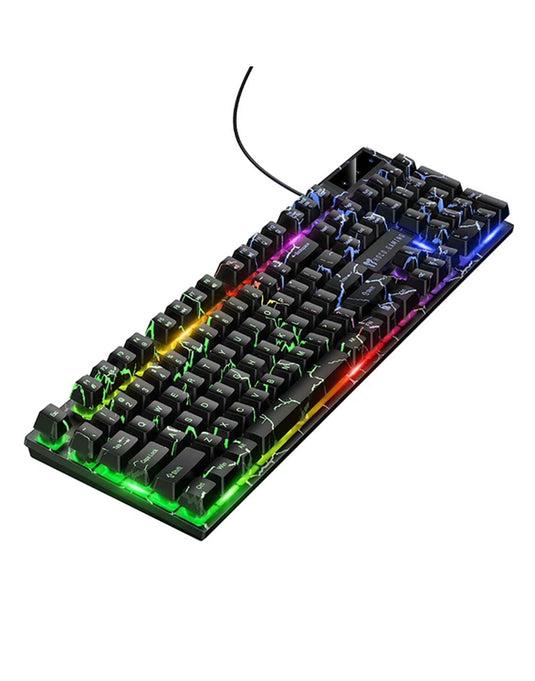 Hoco Wired Gaming Keyboard With RGB Rainbow Light, 6-Key Anti-Ghosting (GM701)