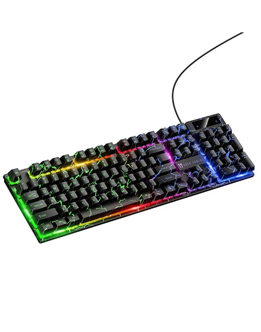 Hoco Wired Gaming Keyboard With RGB Rainbow Light, 6-Key Anti-Ghosting (GM701)