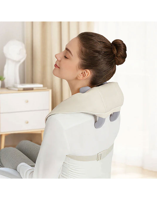 Hoco Portable Electric Shoulder and Neck Massager With Soothing Heat Feature (HP52) - White