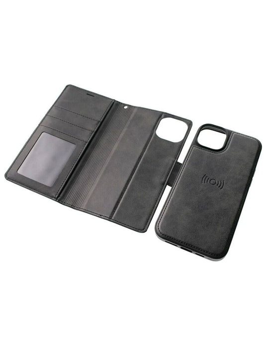 Magnetic Detachable Leather Wallet Case 2 in 1 For Samsung S23 - Black