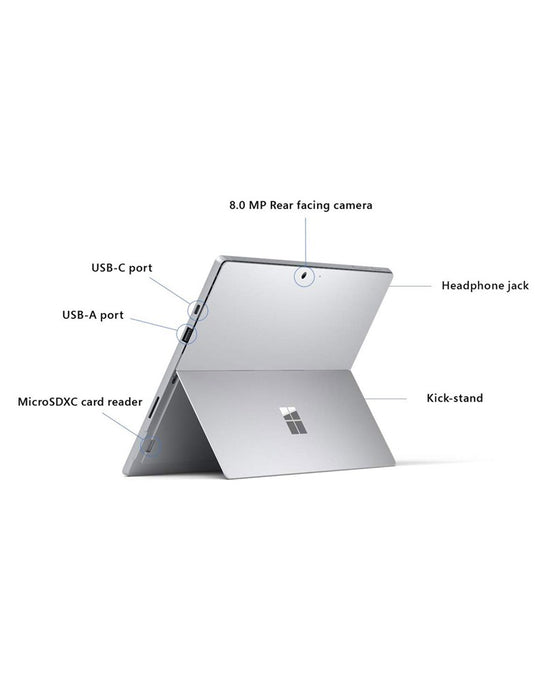 Microsoft Surface Pro 7 12.3-inch i5 10th Gen 8GB 256GB @1.10GHz Windows 11 Pro Touch Screen - Platinum (Very Good Pre-Owned)