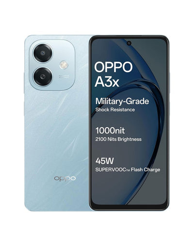 Oppo A3X (2024) 4GB 128GB 4G Dual Sim Smartphone - Ocean Blue (Brand New)