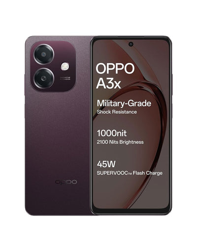 Oppo A3X (2024) 4GB 64GB 4G Dual Sim Smartphone  - Nebula Red (Brand New)