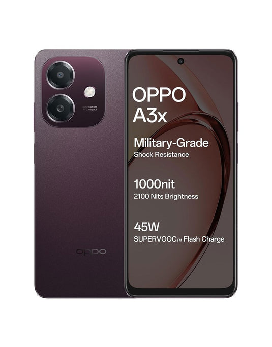 Oppo A3X (2024) 4GB 64GB 4G Dual Sim Smartphone  - Nebula Red (Brand New)