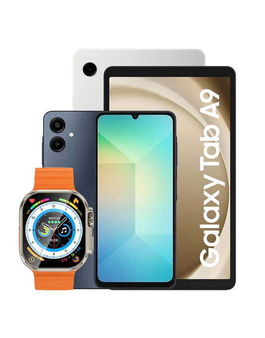 Samsung Galaxy A06 (2024) 4GB 64GB 4G (Brand New) + Galaxy Tab A9 (2023) 8.7-inch 4GB 64GB Wifi Only + Smart Watch (Y23 Ultra) (Bundle Deal)