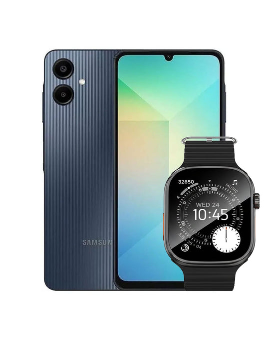 Samsung Galaxy A06 (2024) 4GB 64GB 4G Dual Sim (Brand New) + Hoco Smart Watch (Y42 Ultra) (Bundle Deal)
