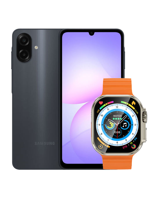 Samsung Galaxy A07 (2025) 4GB 64GB 4G Dual Sim - Black (Brand New) + Smart Watch (Y23 Ultra) (Bundle Deal)
