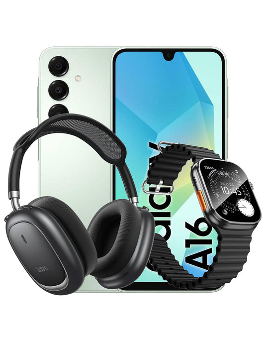 Samsung Galaxy A16 (2024) 4GB 128GB 4G Dual Sim Smartphone - Light Green (Brand New) + Bluetooth Headset (W68) + Smart Watch (Y42 Ultra) (Bundle Deal)