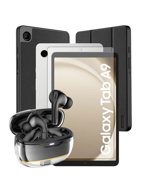 Samsung Galaxy Tab A9 (2023) 8.7-inch 4GB 64GB Wifi Only - Silver (Brand New) + TWS Bluetooth Earbuds (EW54) + 8.7-inch Case + Tempered Glass (Bundle Deal)