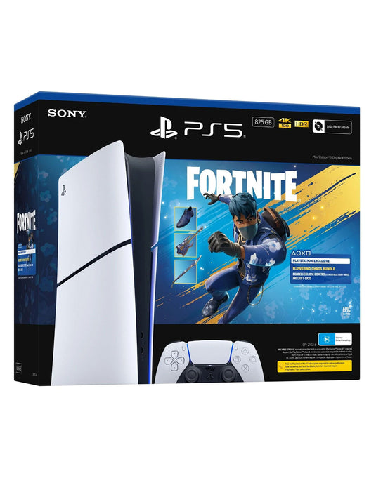 Sony PS5 Slim Digital Edition 825GB Console With Fortnite Flowering Chaos Bundle - (White)