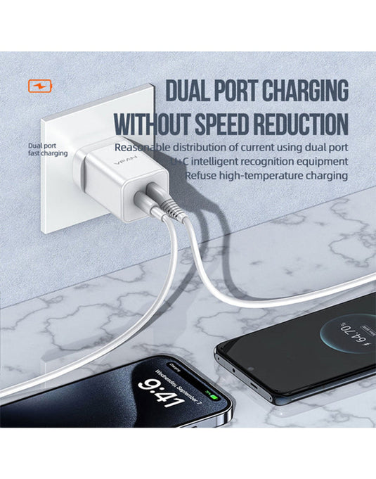 VFan Ultra Fast Charger USB-C & USB-A 35W (AU8)