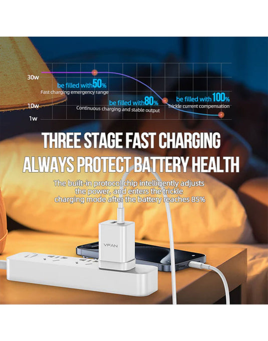 VFan Ultra Fast Charger USB-C & USB-A 35W (AU8)