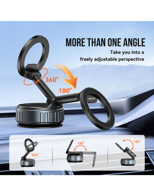 VFan Magnetic Multi-Surface Suction Cup Phone Mount with Foldable Arm (H08)