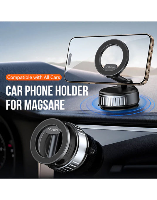 VFan Magnetic Multi-Surface Suction Cup Phone Mount with Foldable Arm (H08)