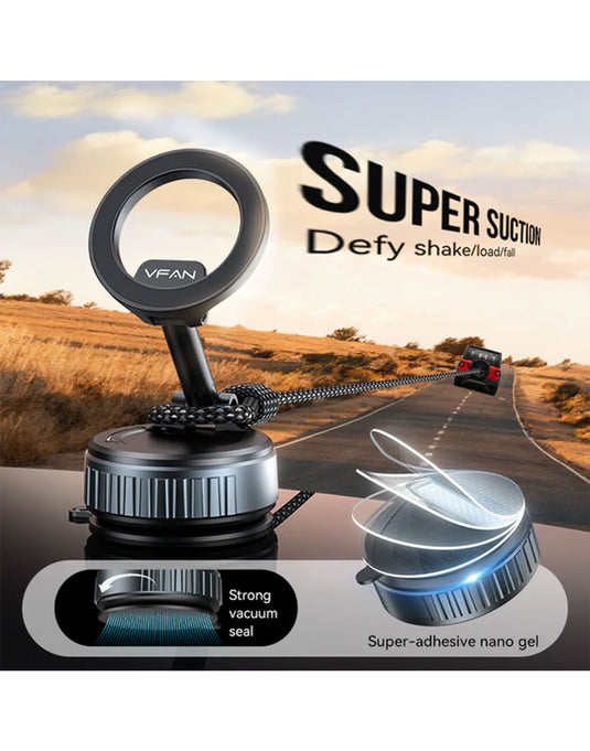 VFan Magnetic Multi-Surface Suction Cup Phone Mount with Foldable Arm (H08)