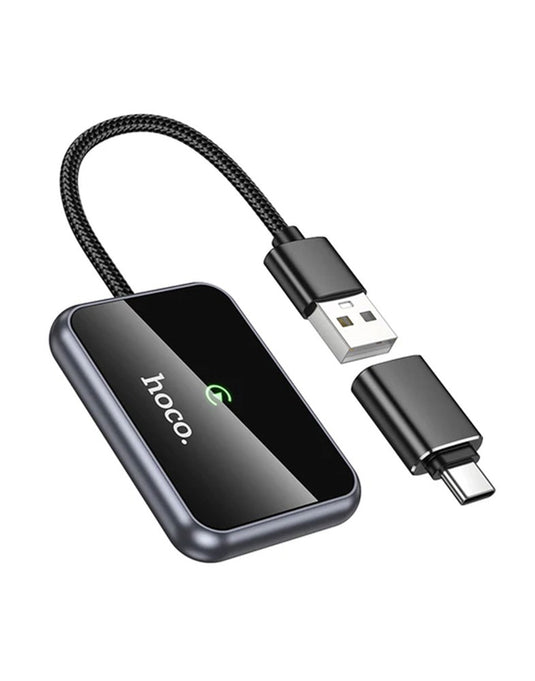 Hoco Wireless Adaptor for Apple Car Play w/ USB-A & USB-C Plug (HU1)