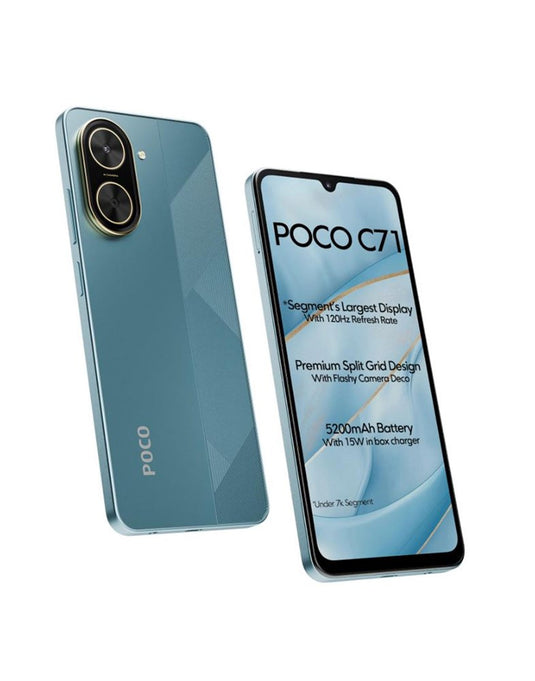 Xiaomi Poco C71 3GB 64GB 4G Dual Sim Smartphone (Brand New) + Free TPU Clear Case - Blue