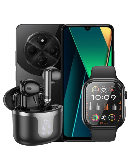 Xiaomi Poco C75 6GB 128GB 4G Dual Sim Smart Phone (Brand New) + TPU Case + Smart Watch (Y23) + TWS Earbuds (EQ7) (Bundle Deal)