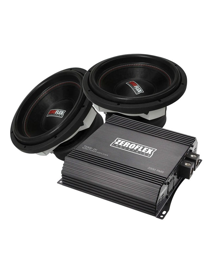 Zeroflex TKO-12 12-Inch 1000W RMS Subwoofer + Team-2K 2000W RMS Mono ...